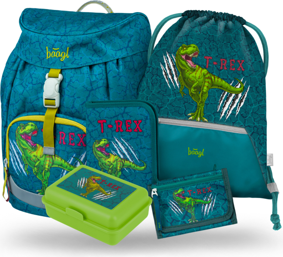 BAAGL SADA 5 Airy T-REX: batoh, kapesník, taška, peněženka, obědová krabička