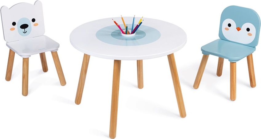 Janod Dřevěný stolek s židlemi pro děti