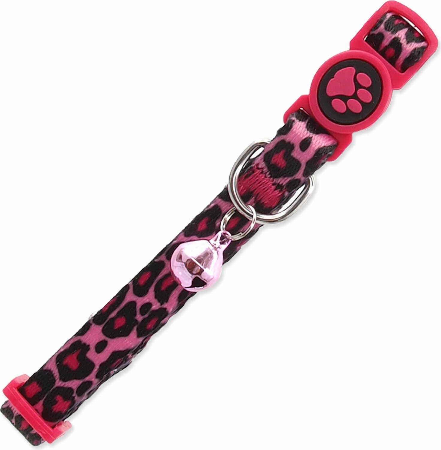 Obojek Active Cat nylon XS leopard růžový 1x19-31cm