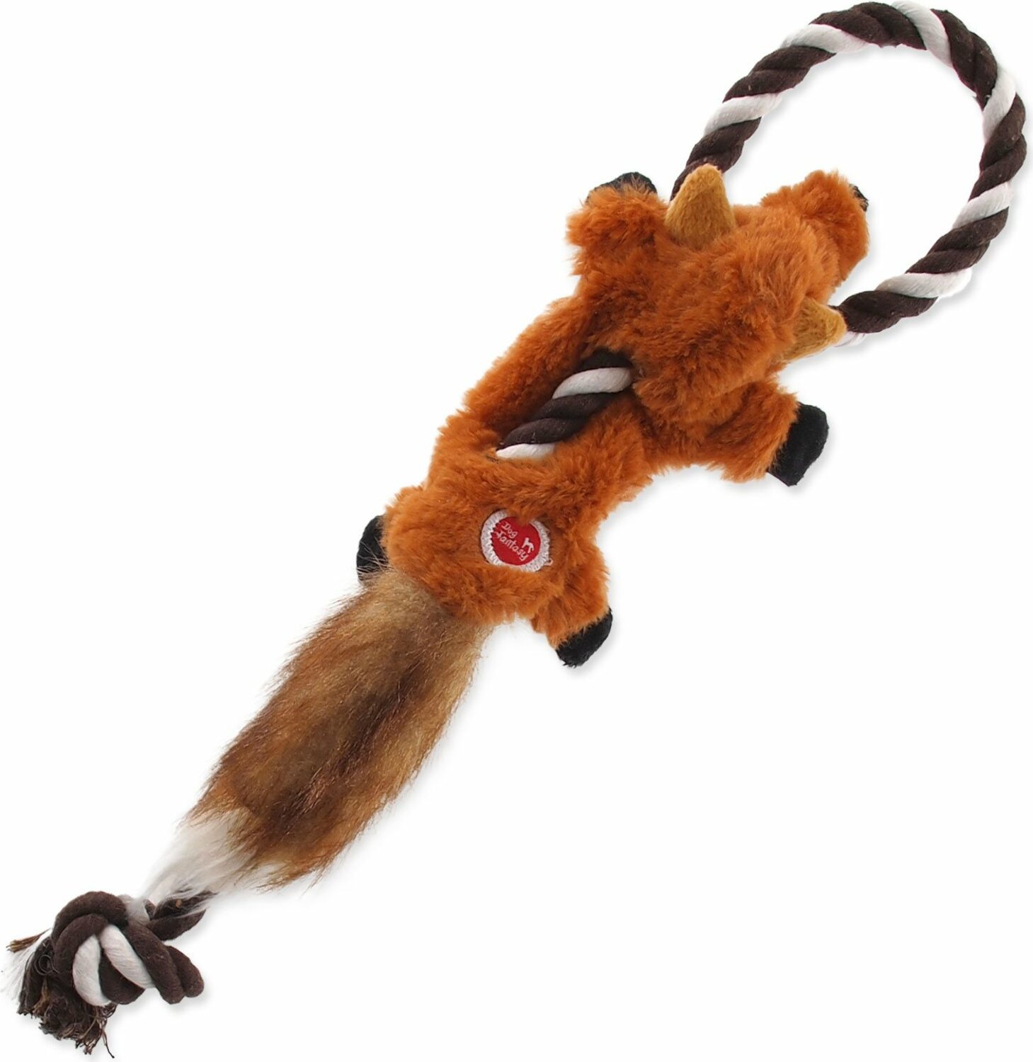 Hračka Dog Fantasy Skinneeez liška s provazem 35cm
