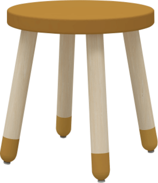 Flexa Dřevěná židle bez opěradla pro děti hořčicová Dots
