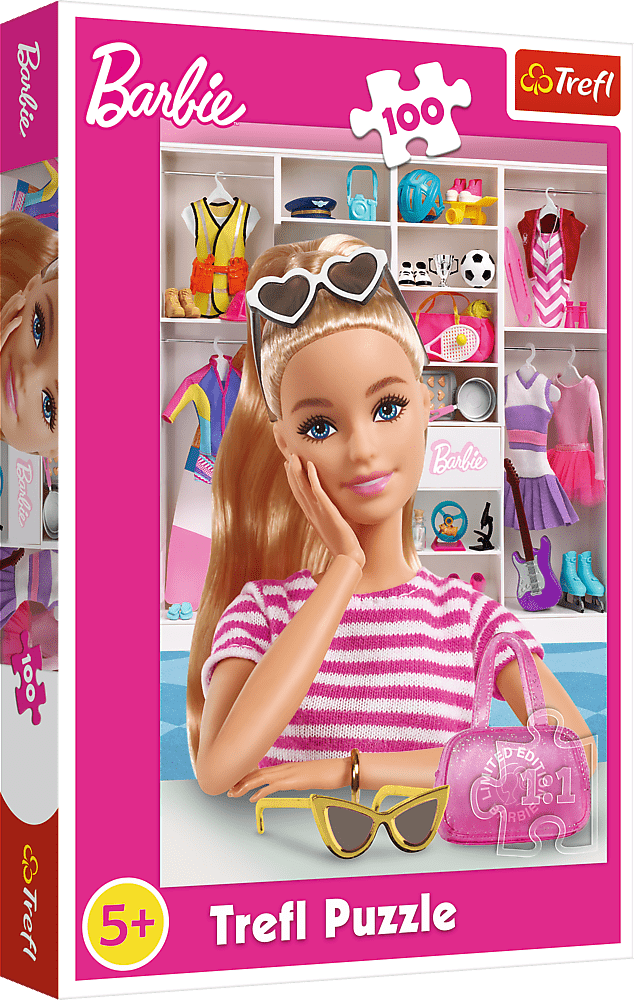 Trefl Puzzle 100 pezzi - Incontra Barbie / Mattel, Barbie - Puzzle per  bambini
