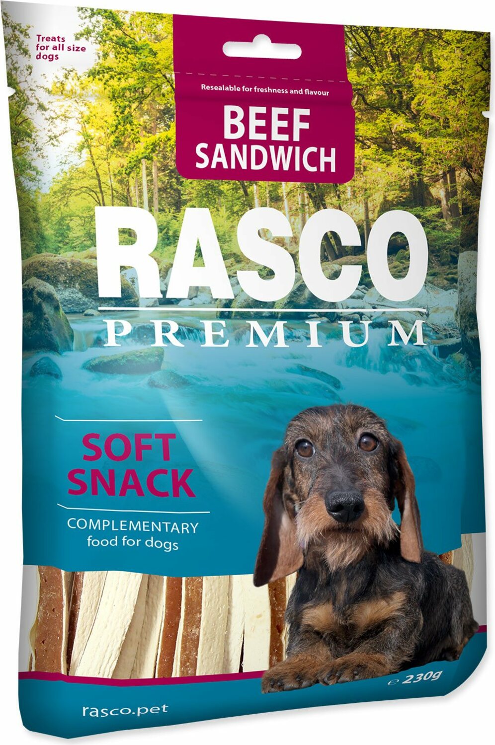 Pochoutka Rasco Premium hovězí s treskou, sendvič 230g