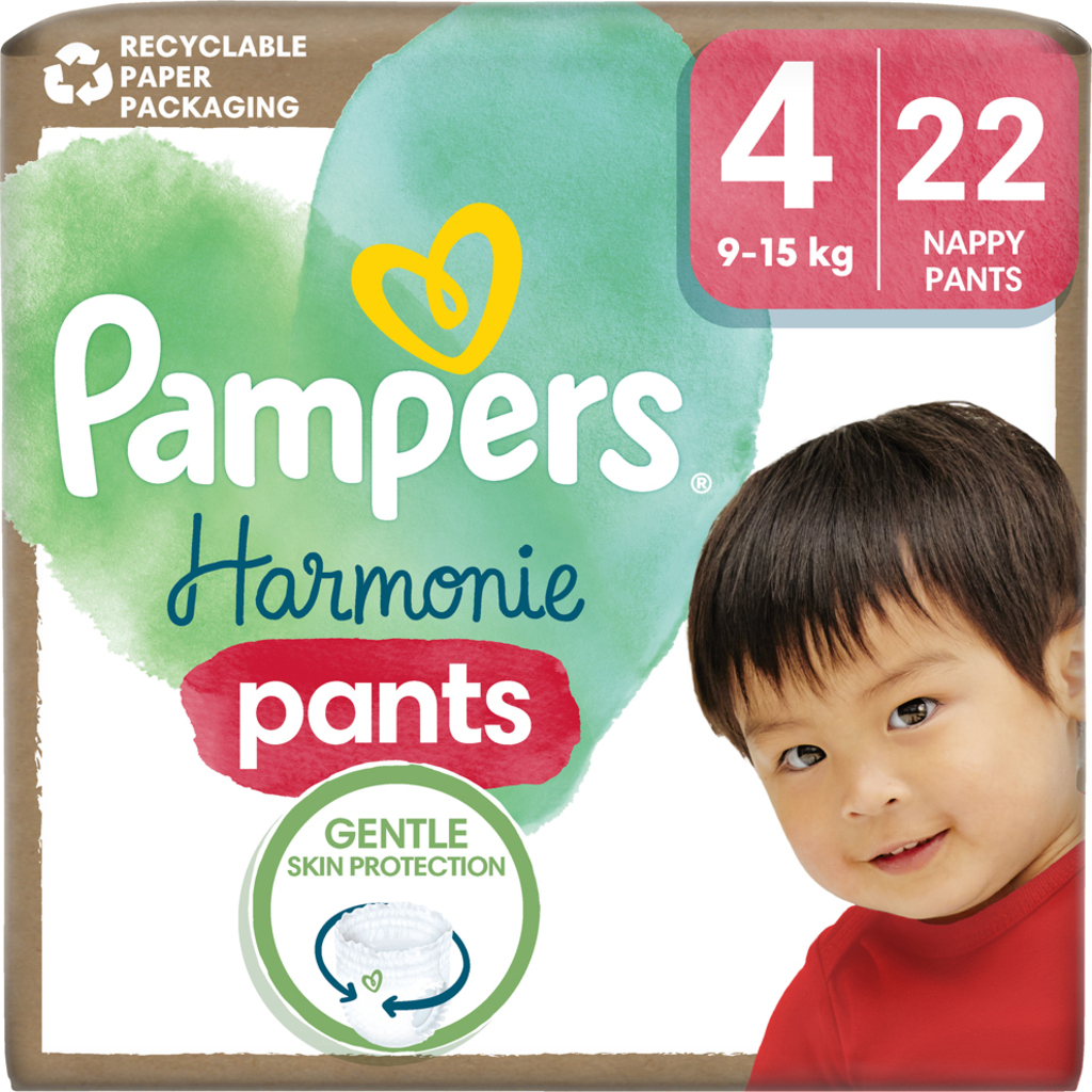 PAMPERS Kalhotky plenkové Harmonie Baby vel. L 4, 22 ks, 9kg-15kg
