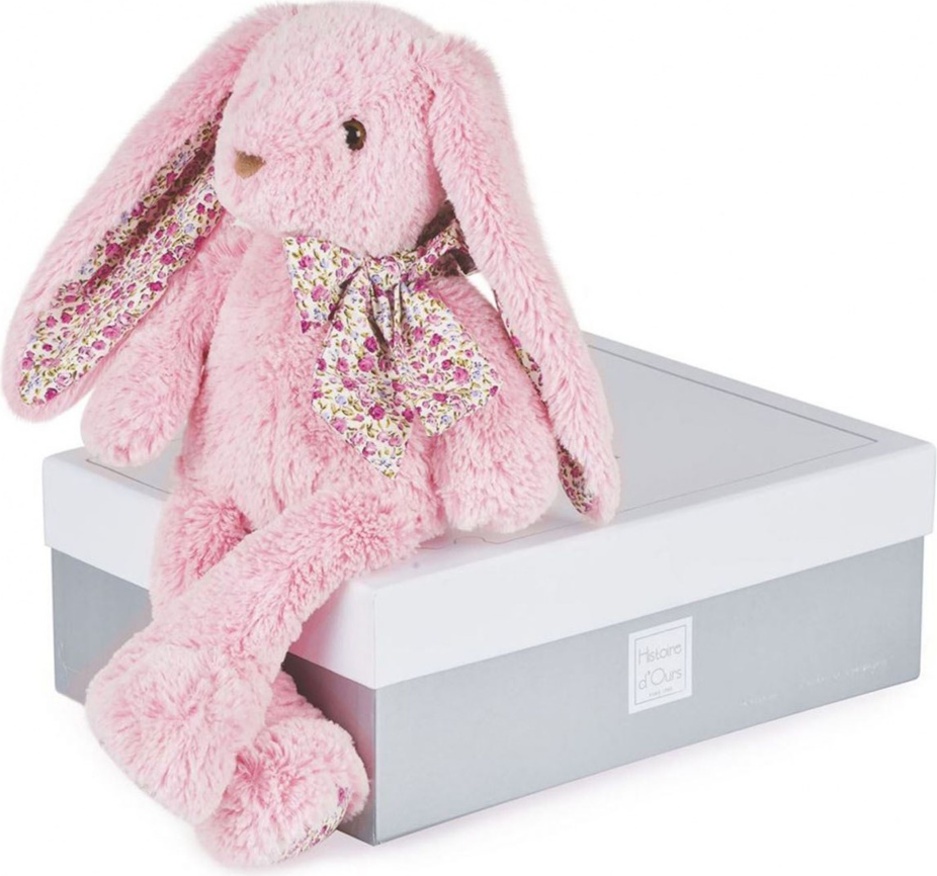 Doudou Histoire d´Ours Plyšová hračka růžový zajíček 40 cm