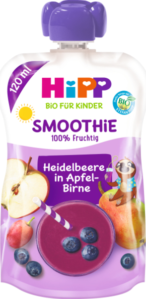 Hippis BIO Smoothie mela, banana, frutti rossi 120ml Hipp - Cibo per neonati