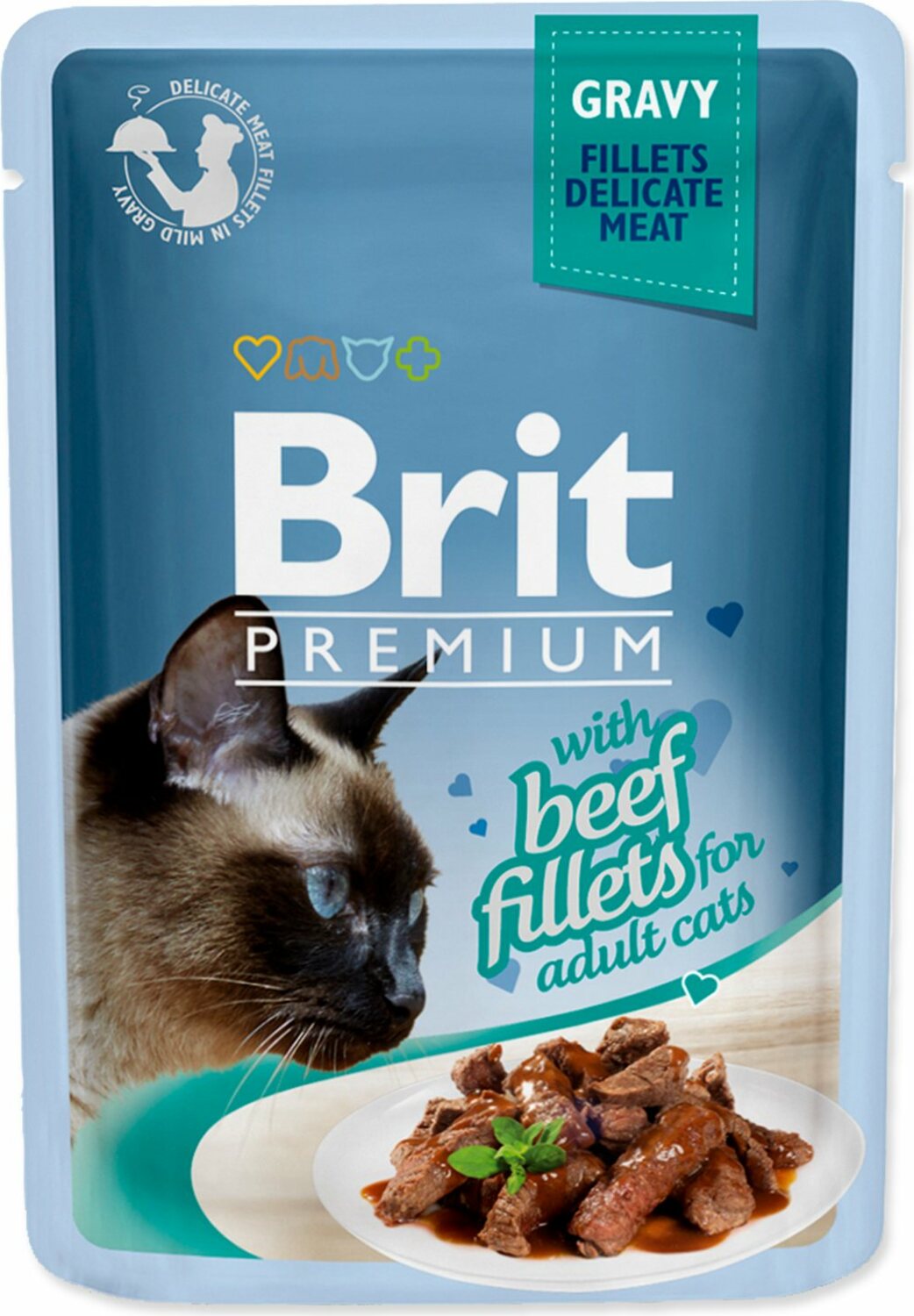 Kapsička Brit Premium Cat hovězí, filety v omáčce 85g