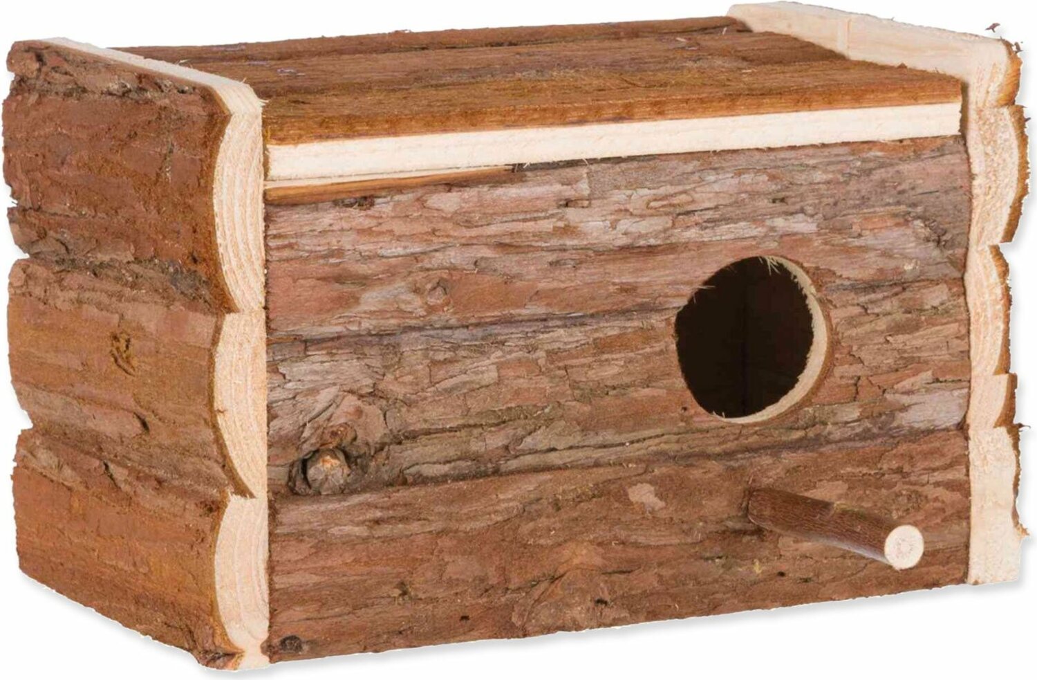 Budka Trixie hnízdo dřevěná s kůrou 21x13x12cm/o 3,8cm