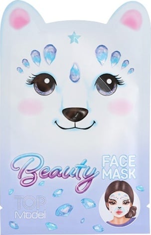 Obličejová maska Top Model, Modrá, Lední medvěd