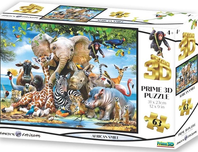 3D puzzle - Afrika úsměv 63 ks