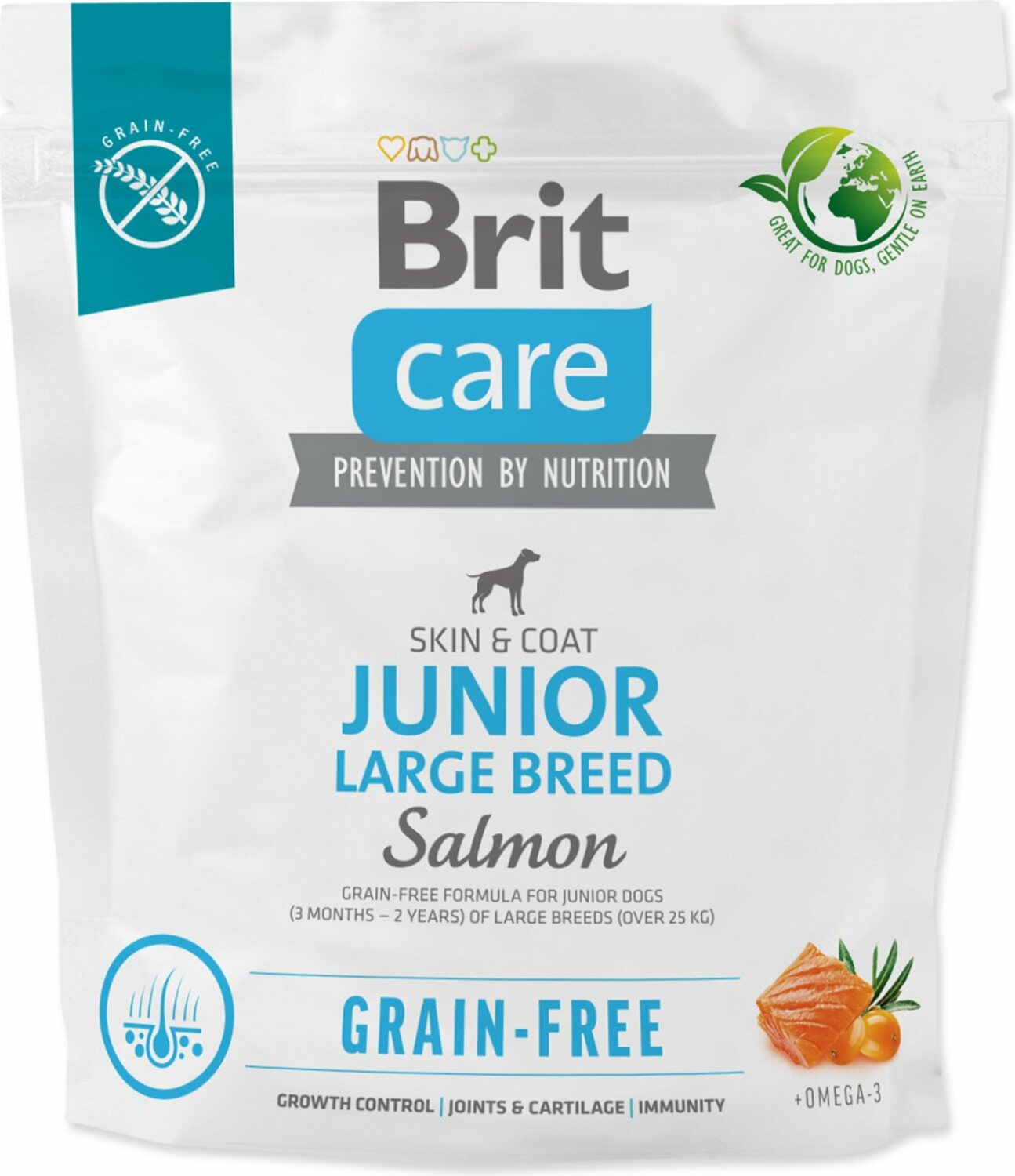 Krmivo Brit Care Dog Grain-free Junior Large Breed Salmon 1kg