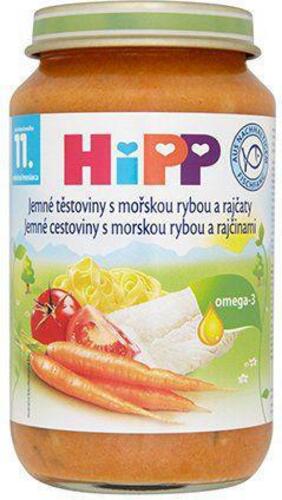 HiPP Příkrm zeleninově-masový Jemné těstoviny s mořskou rybou a rajčaty 220g