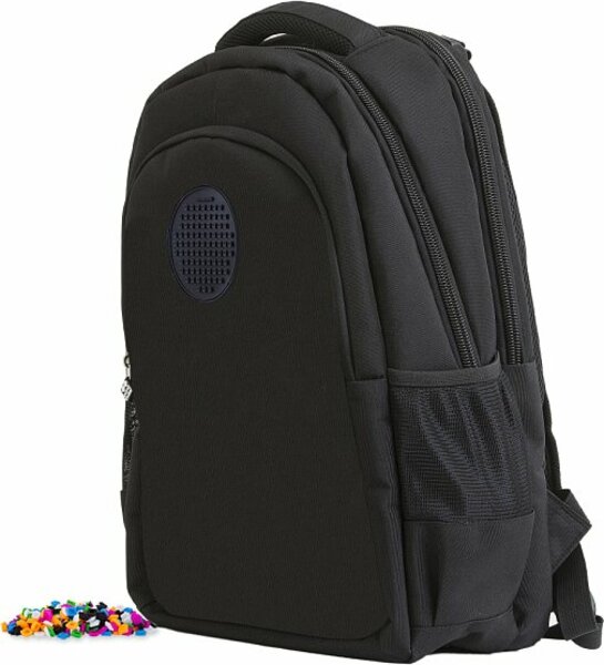 PIXIE CREW Studentský batoh čierny s malým panelom