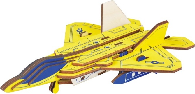 Woodcraft Dřevěné 3D puzzle Stíhačka F22 raptor