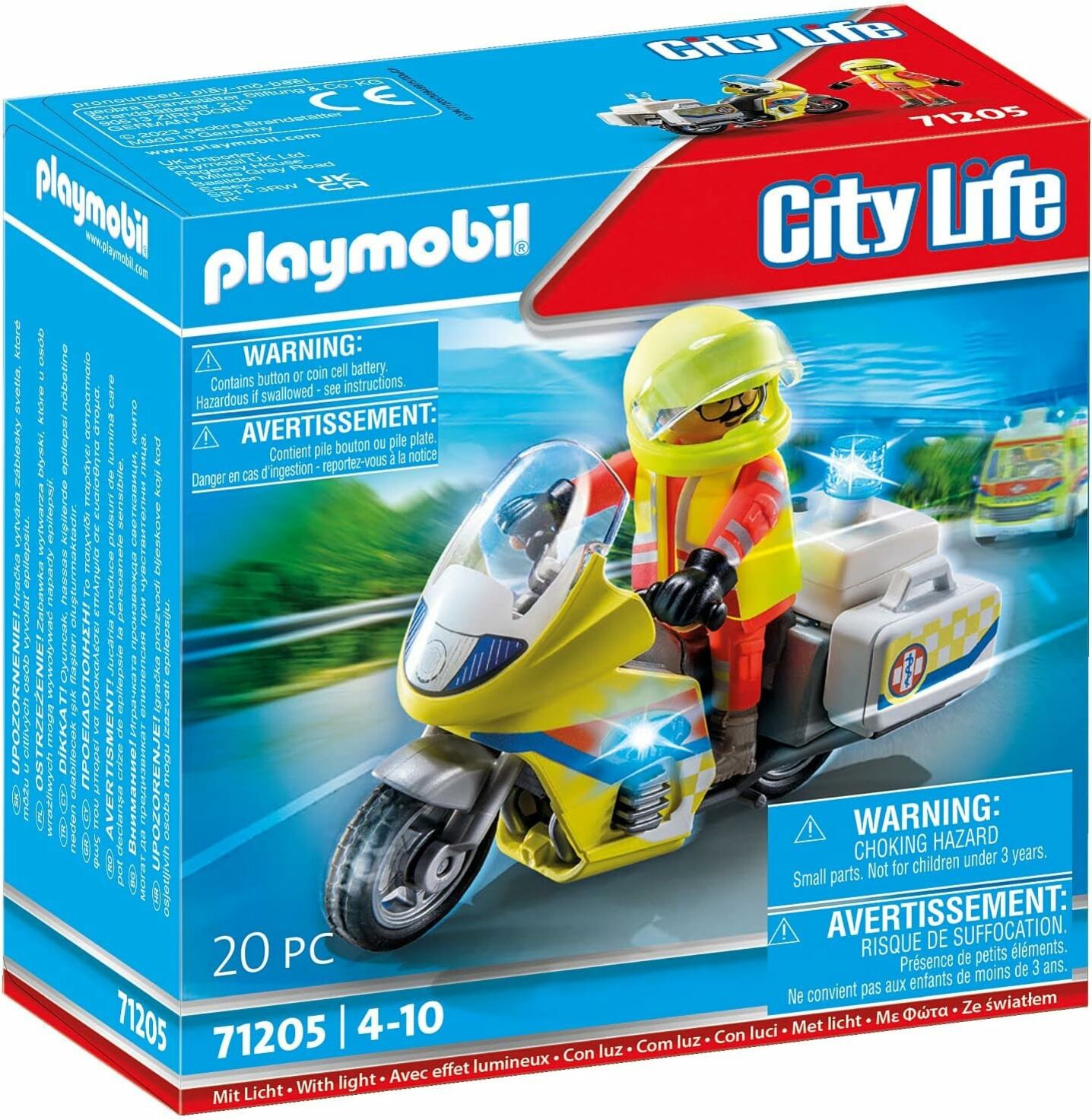 PLAYMOBIL City Life 71205 Záchranářský motocykl s blikajícím světlem