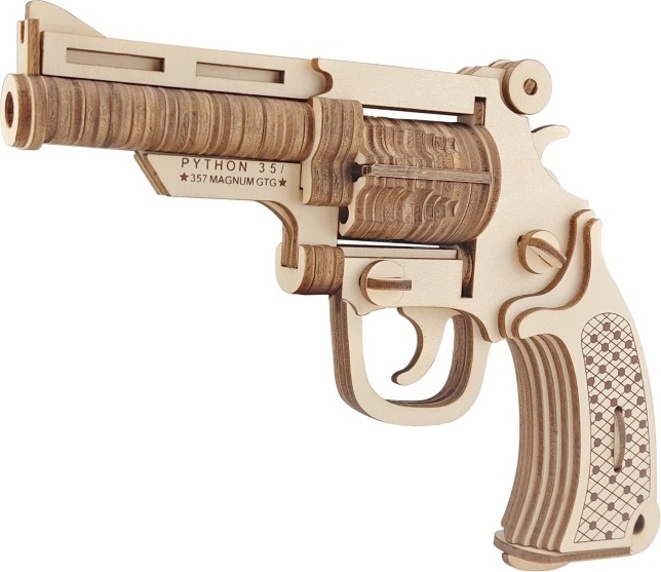 Woodcraft Dřevěné 3D puzzle Revolver M19