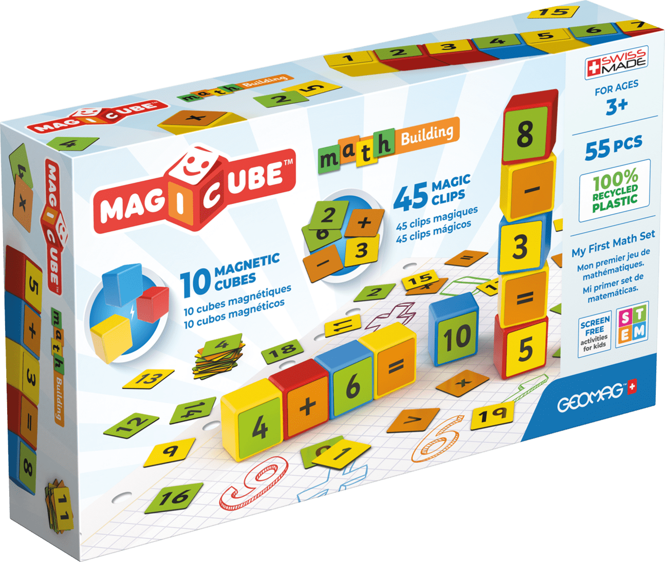 Geomag Magicube Matematika recyklováno 55 kusů