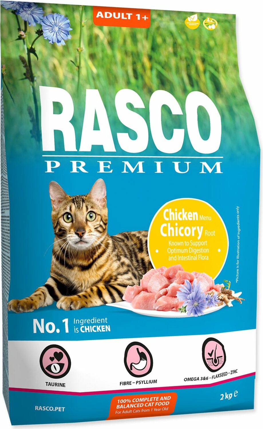 Krmivo Rasco Premium Adult kuře s kořenem čekanky 2kg