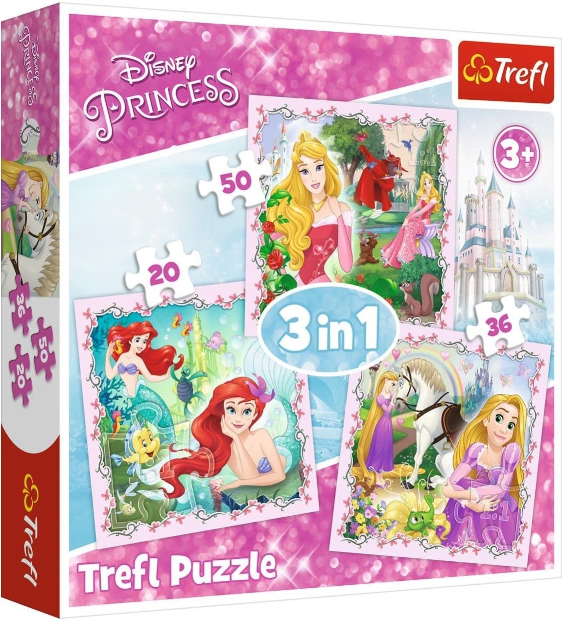 Trefl Puzzle 3v1 Rapunzel, Aurora a Ariel Disney Princess