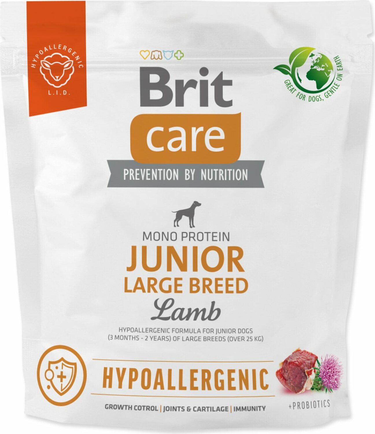 Krmivo Brit Care Dog Hypoallergenic Junior Large Breed Lamb 1kg