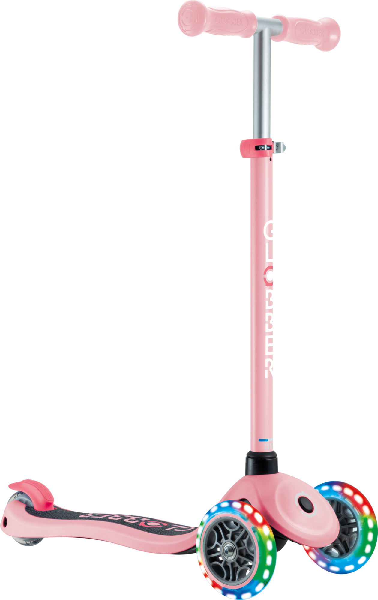 Globber dětská tříkolová koloběžka - Primo Lights V2 - Svítící Kolečka - Pastel Pink