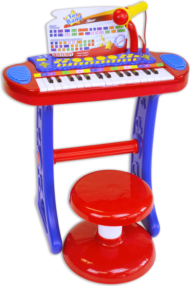 Bontempi Dětské elektronické piano se židlí a mikrofonem
