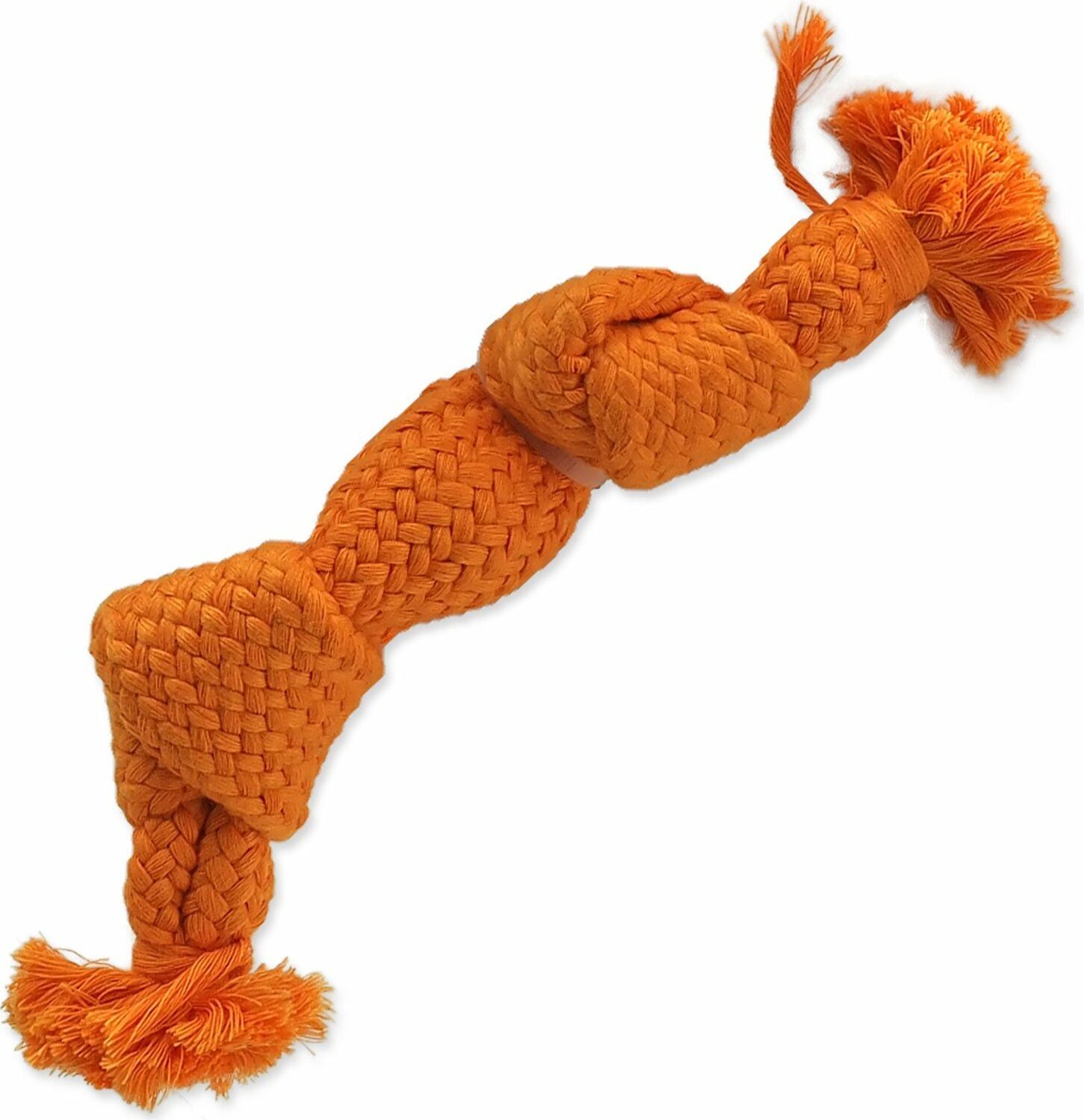 Hračka Dog Fantasy uzel pískací oranžový 2 knoty 22cm