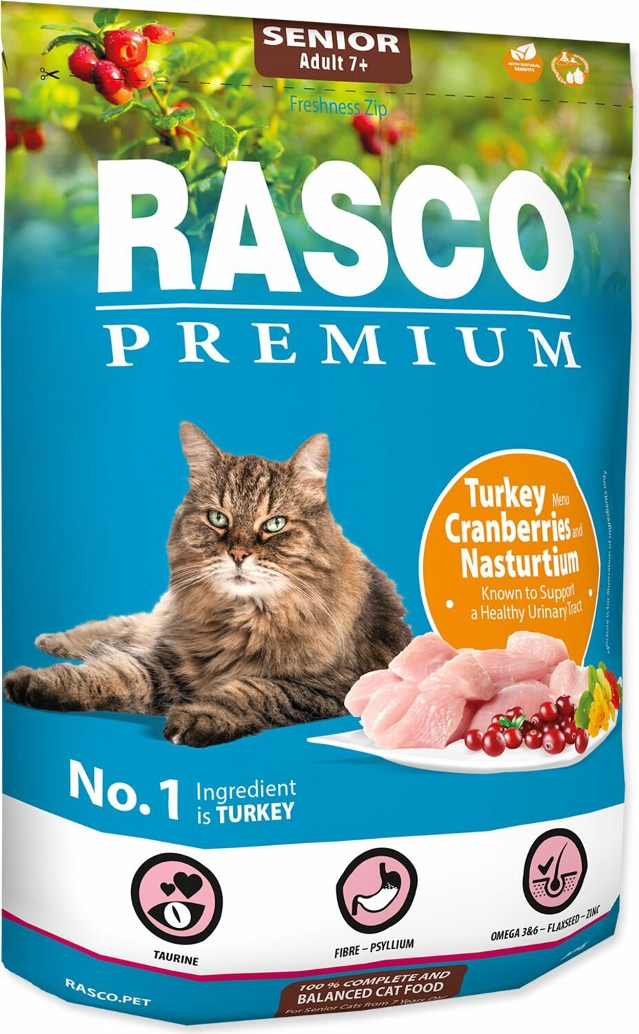 Krmivo Rasco Premium senior krůta s brusinkou a kapucínkou 0,4kg