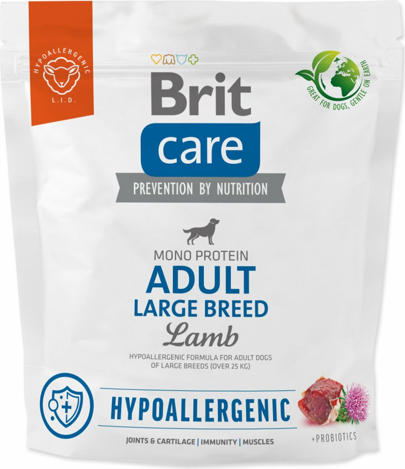 Krmivo Brit Care Dog Hypoallergenic Adult Large Breed Lamb 1kg