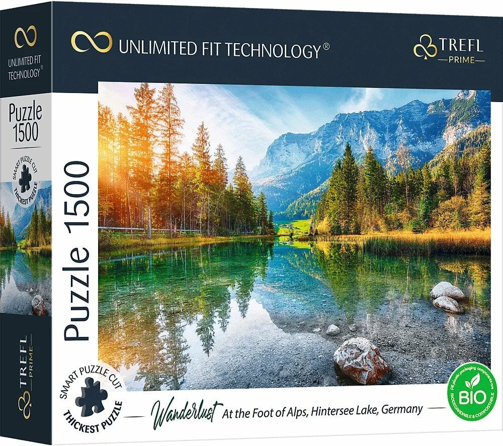 Trefl Prime puzzle 1500 UFT - Toulky: Na úpatí Alp, jezero Hintersee, Německo
