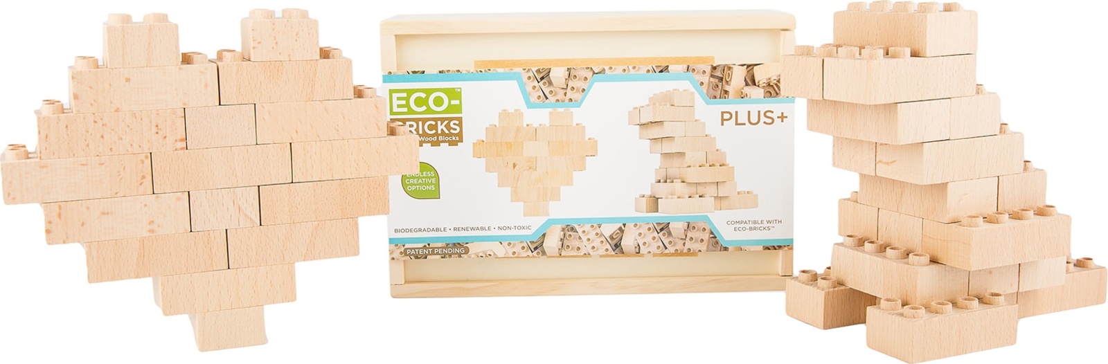 ECO-BRICKS Natural Plus dřevěná stavebnice 20 dílků