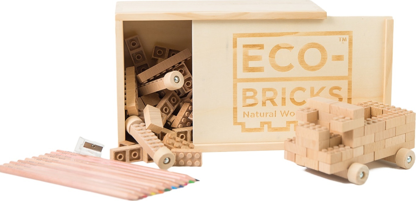 ECO-BRICKS Classic dřevěná stavebnice 90 dílků
