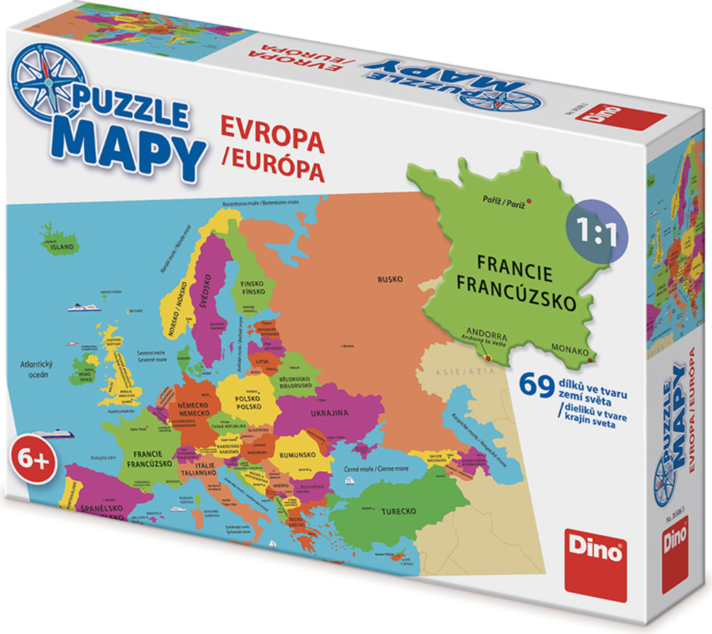 Dino PUZZLE MAPY EVROPA 69 Puzzle