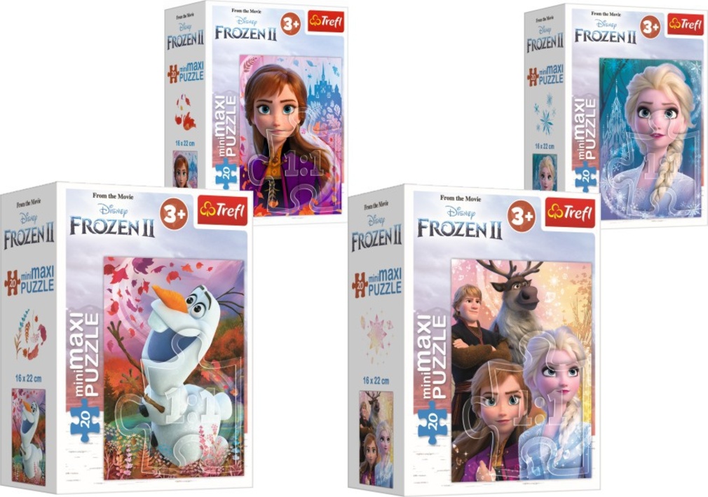 Trefl Puzzle 20 miniMAXI Ledové království II/Frozen II, 4 druhy