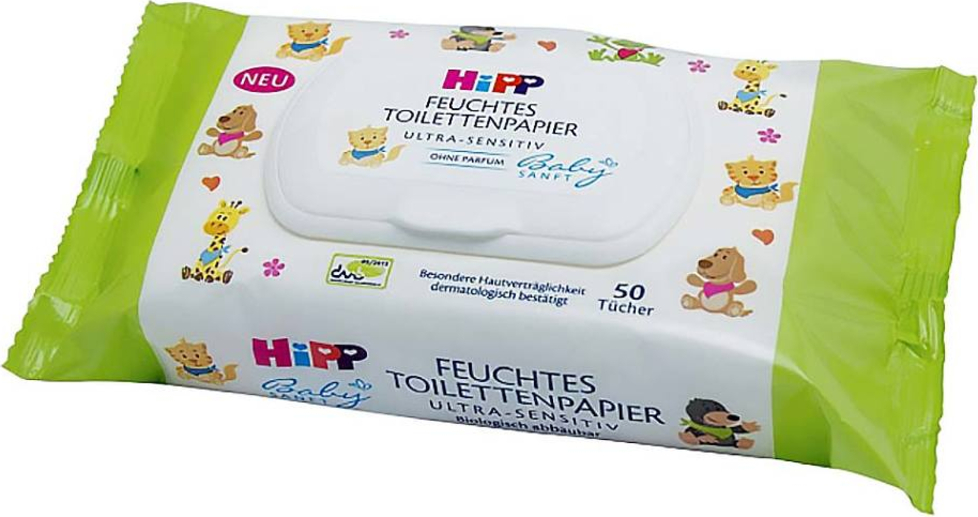 HiPP Babysanft Vlhčený toaletní papír ULTRA SENSITIVE, 50 ks