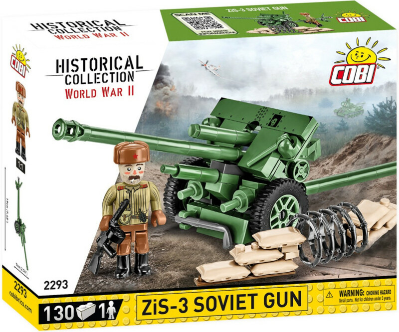 Cobi 2293 II WW ZiS 3 Sovět gun, 1:35, 130 k, 1 f