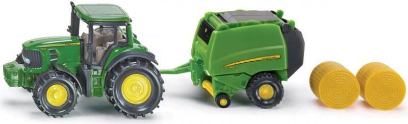 Siku Blister - John Deere traktor s balíkovačkou