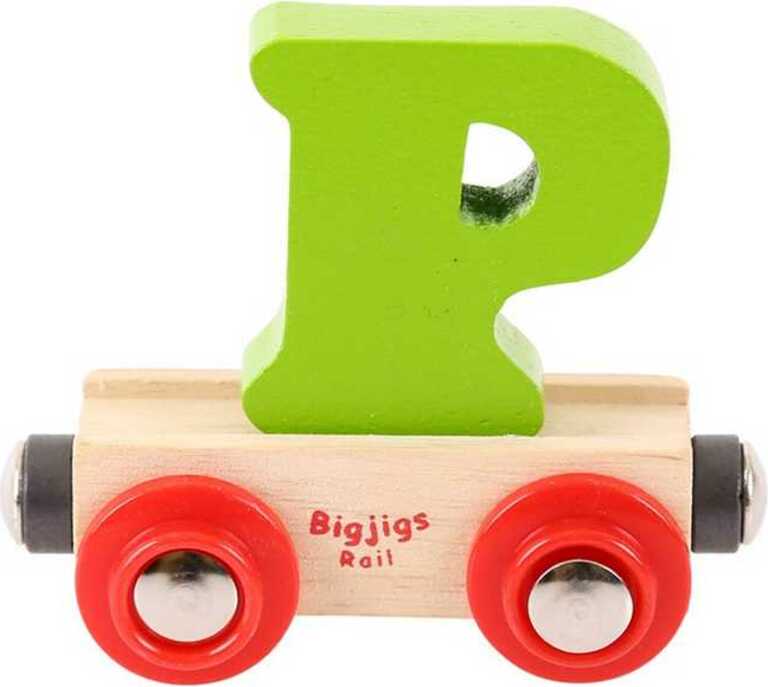 Bigjigs Rail Vagónik dřevěné vláčkodráhy - Písmeno P