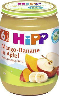 HiPP BIO Jablka s mangem a banány, 190 g