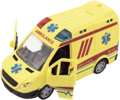Auto ambulance plast na setrvačník na baterie se zvukem se světlem