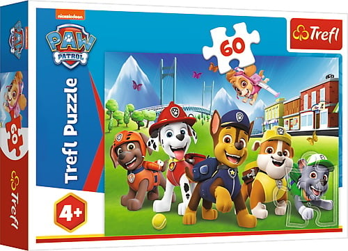 Trefl puzzle 60 dílků - Tlapková patrola v trávě / Viacom PAW Patrol
