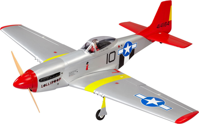 P-51D Mustang 20cc 1.7m ARF červený