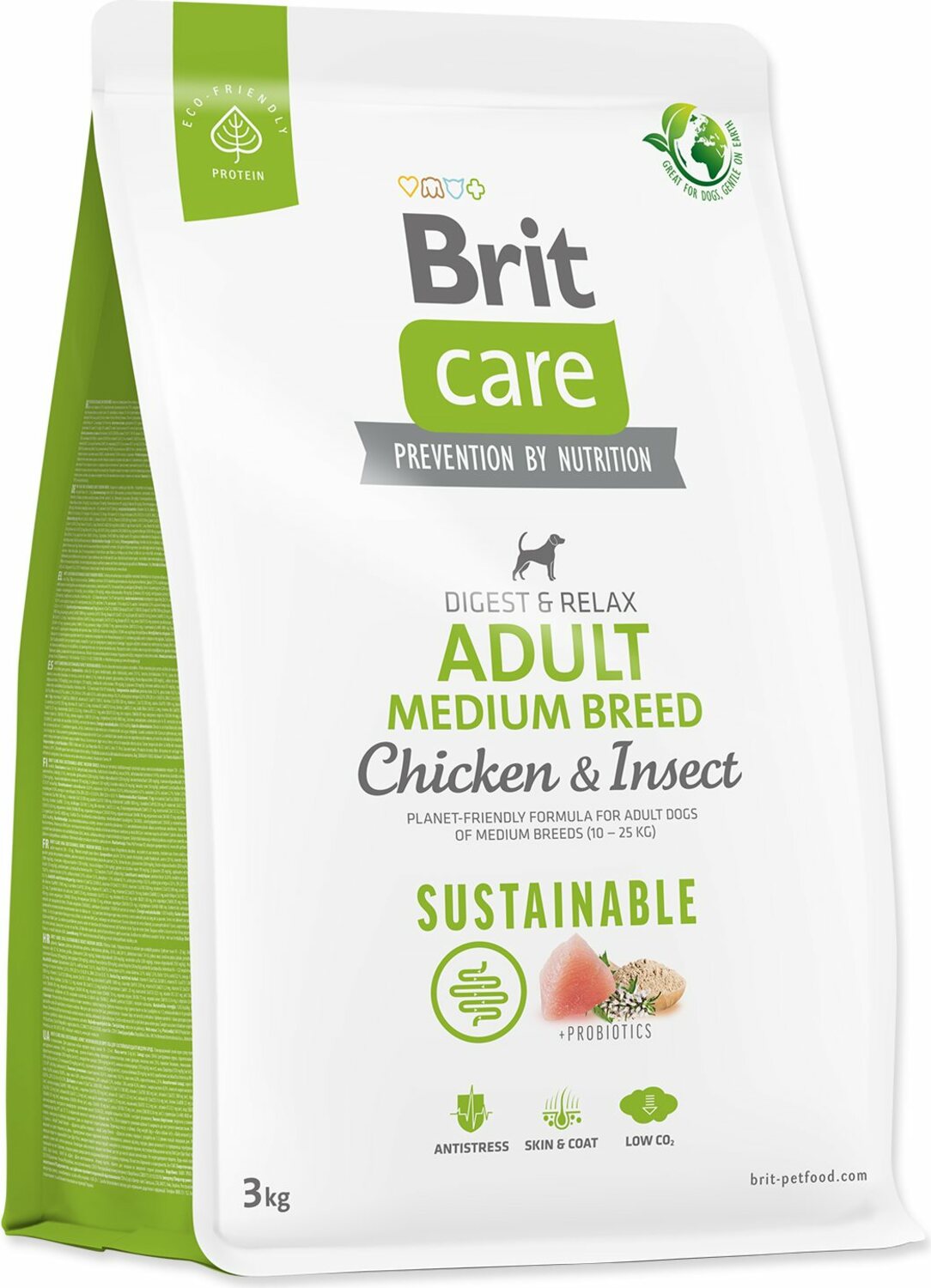 Krmivo Brit Care Dog Sustainable Adult Medium Breed Chicken & Insoct 3kg