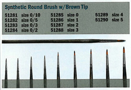Synthetic round brush with brown tip 51286 - kulatý syntetický štětec (velikost 1)
