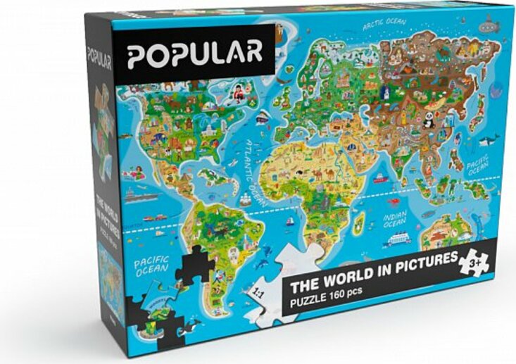 Puzzle - Mapa světa, 160 ks – EN