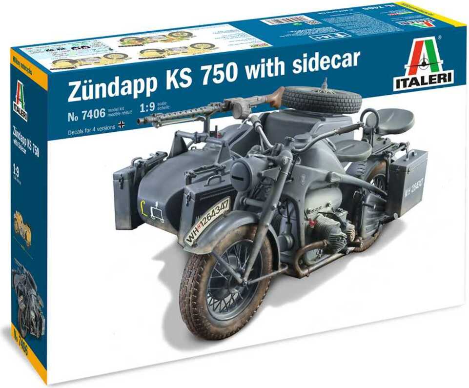 Model Kit military 7406 - Zundapp KS 750 with sidecar (1: 9)
