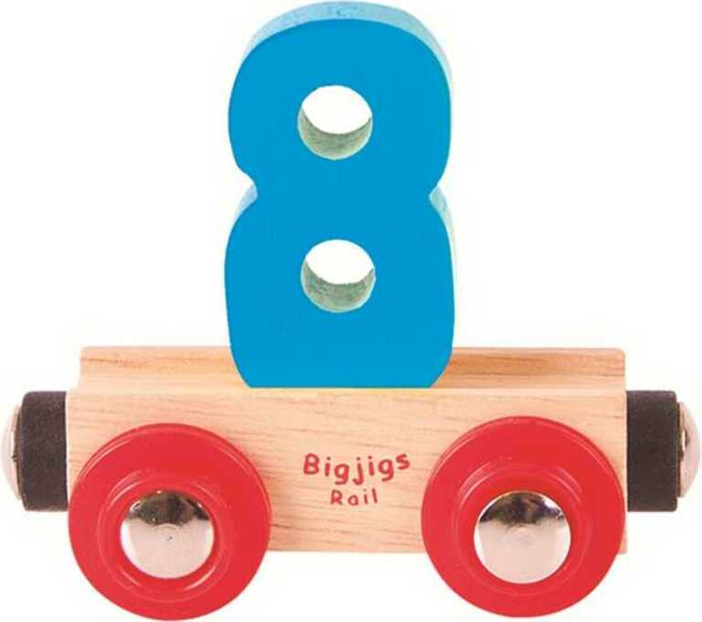 Bigjigs Rail Vagónik dřevěné vláčkodráhy - Číslo 8
