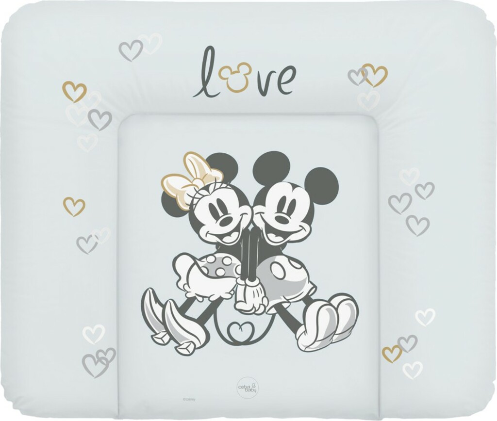 CEBA Podložka přebalovací měkká na komodu (85x72) Disney Minnie & Mickey Grey