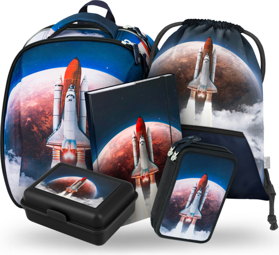 BAAGL SADA 5 Shelly Space Shuttle: aktovka, pero, taška, krabice na svačinu, desky