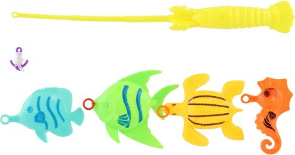 Hra ryby/rybář s prutem 26cm plast 5 barev
